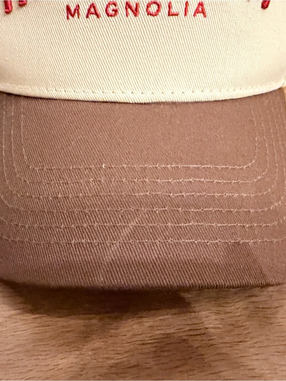 Magnolia Cream and Brown 'HOME TEAM' Embroidered Cap